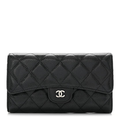Chanel Caviar Quilted Long Flap Wallet Black 1 of 10