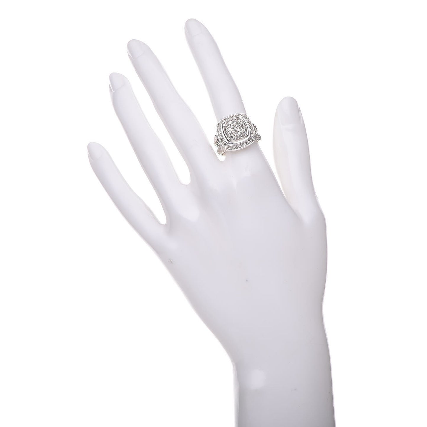 Sterling Silver Diamond 11mm Albion Pave Ring 52 6