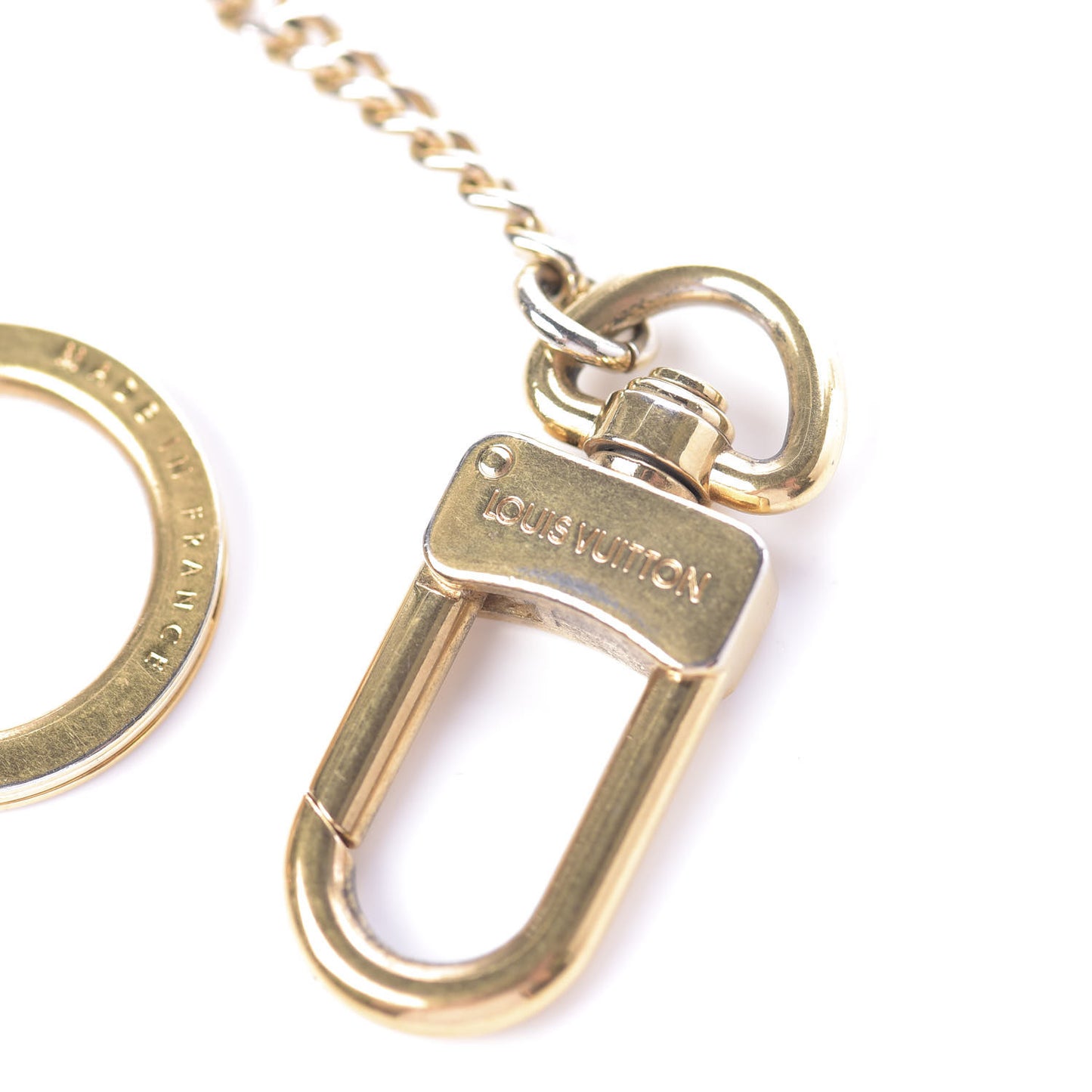 Metal Pochette Extender Key Ring Chain Gold