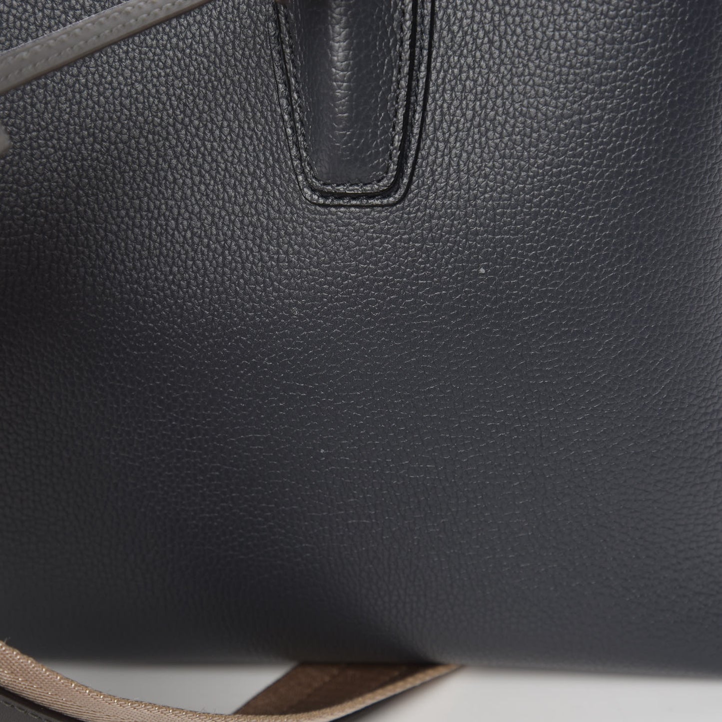 Grained Calfskin Medium Milla Tote Phantom Grey
