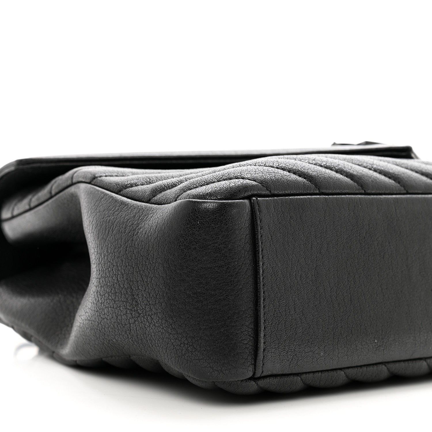 Saint Laurent Sheepskin Matelasse Chevron Monogram Monochrome Large College Satchel Black 9 of 10