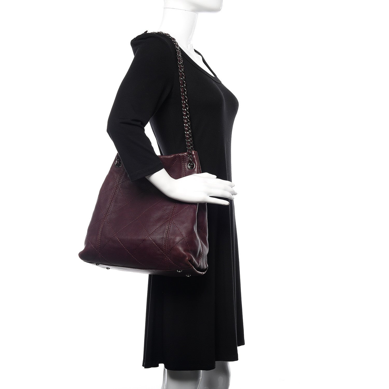 Chanel Lambskin Soft Touch Shoulder Bag Prune 2 of 10