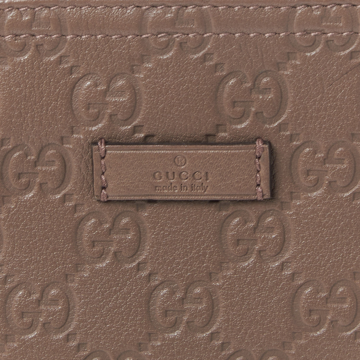 Gucci Guccissima Large Flat Messenger Bag Camelia 7 of 9