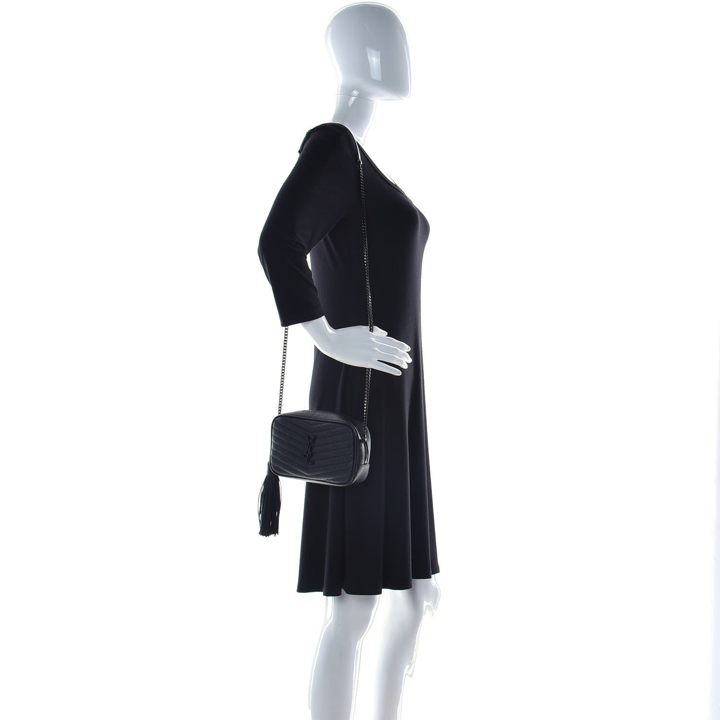 Grain De Poudre Matelasse Monogram Mini Lou Camera Bag Black