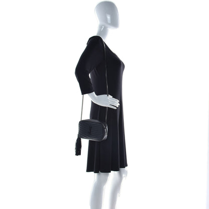 Saint Laurent Grain De Poudre Matelasse Monogram Mini Lou Camera Bag Black 3 of 11