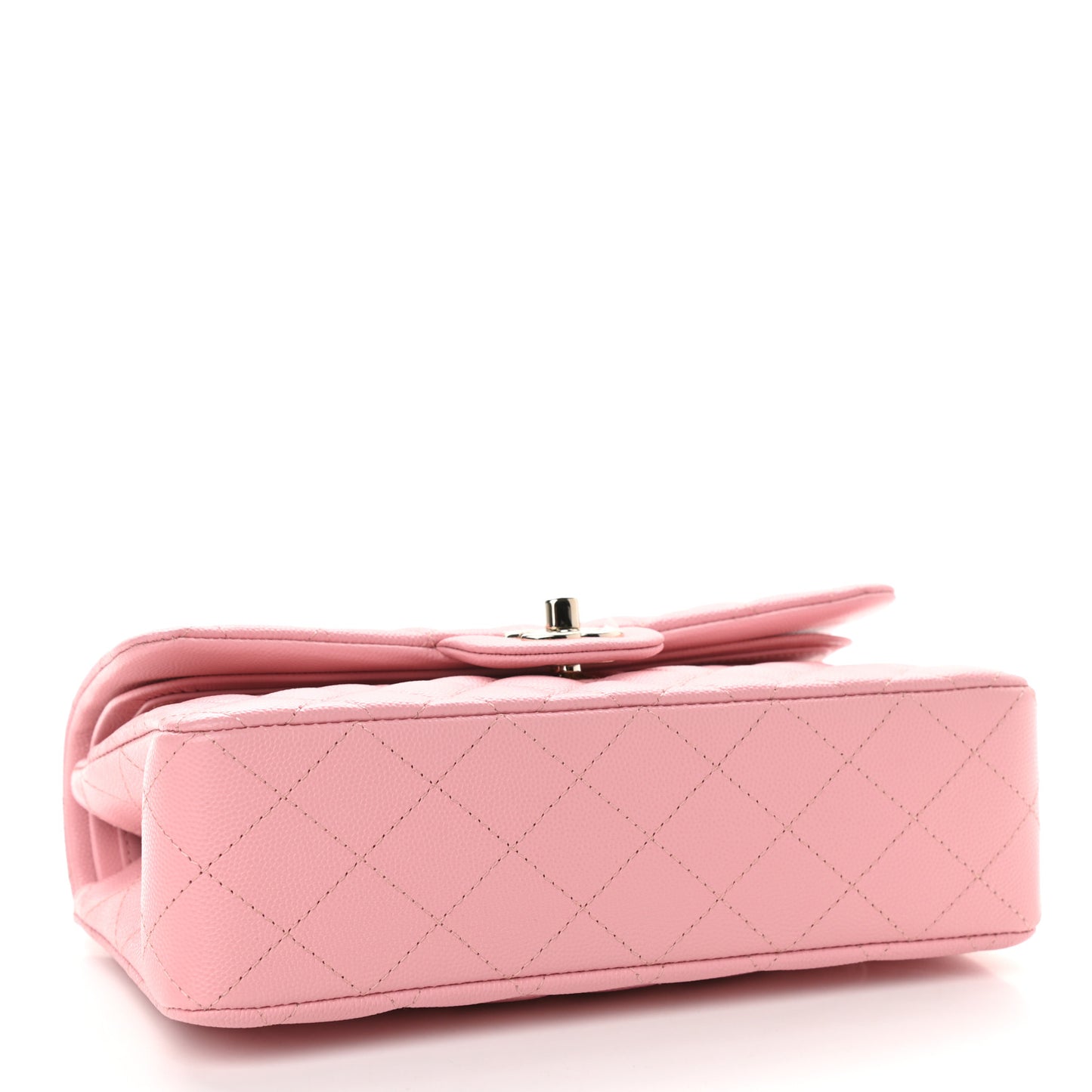 Caviar Quilted Small Double Flap Pink