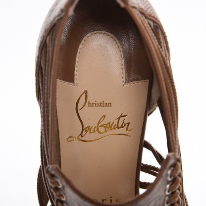 Christian Louboutin Ostrich Amal 100 Cage Sandals 36.5 Cognac 7 of 10