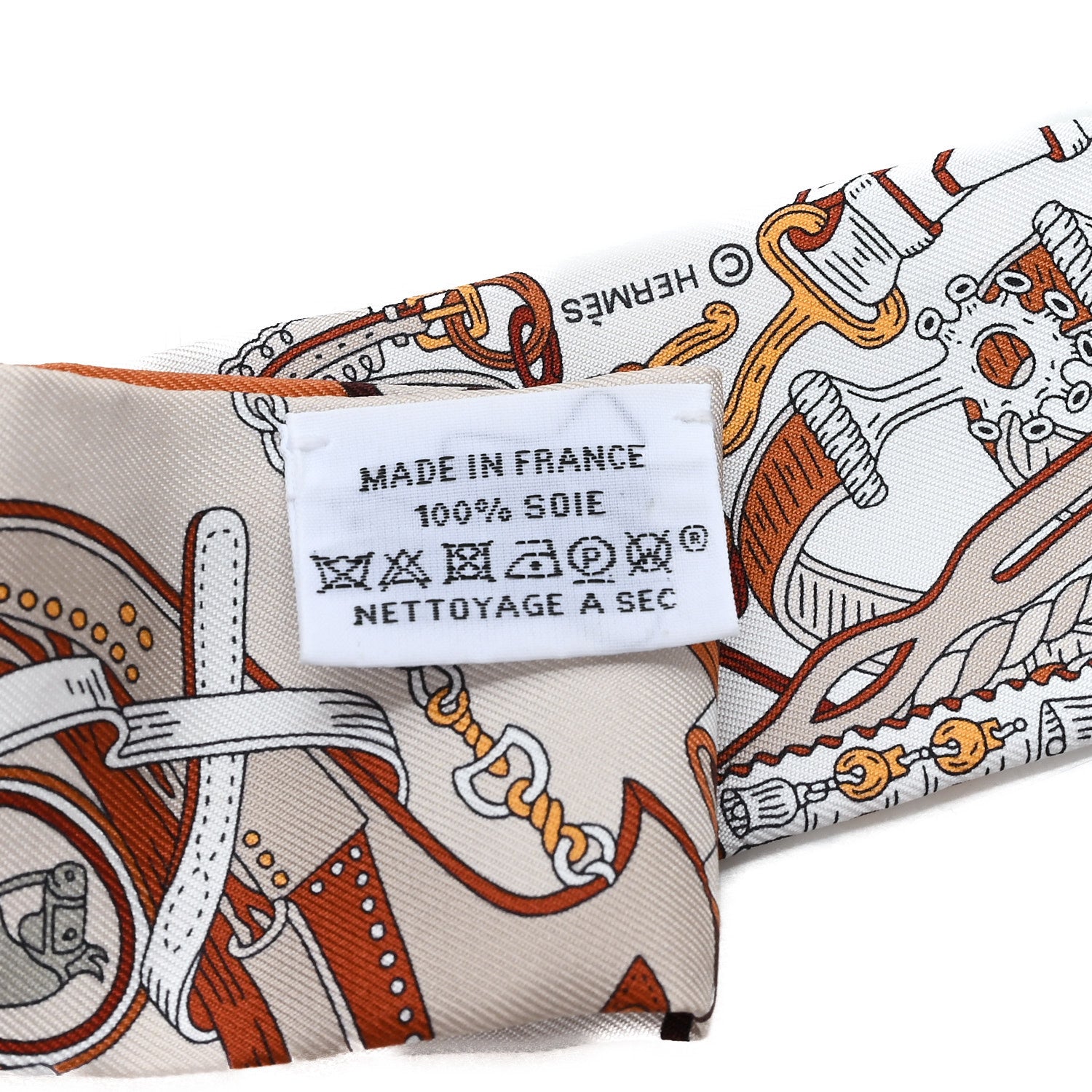 Hermes Silk Bouquets Selliers Twilly White Alezan Etoupe 1888955