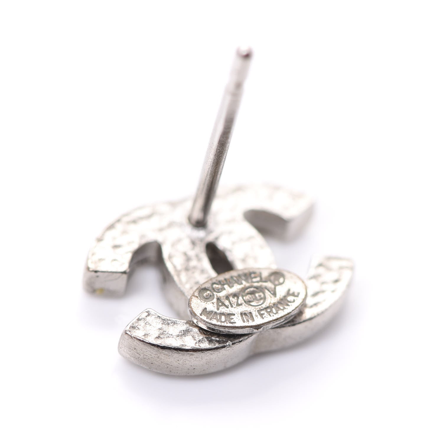 Chanel Crystal Mini Timeless CC Earrings Silver 4 of 5