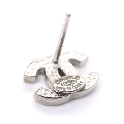 Chanel Crystal Mini Timeless CC Earrings Silver 4 of 5