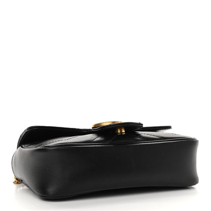 Gucci Calfskin Matelasse Super Mini GG Marmont Shoulder Bag Black 4 of 12