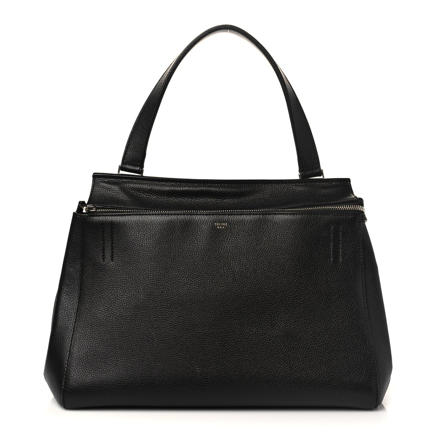 Supple Calfskin Medium Edge Shoulder Bag Black