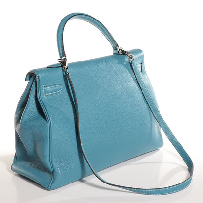 Hermes Togo Kelly Retourne 35 Blue Jean 3 of 25
