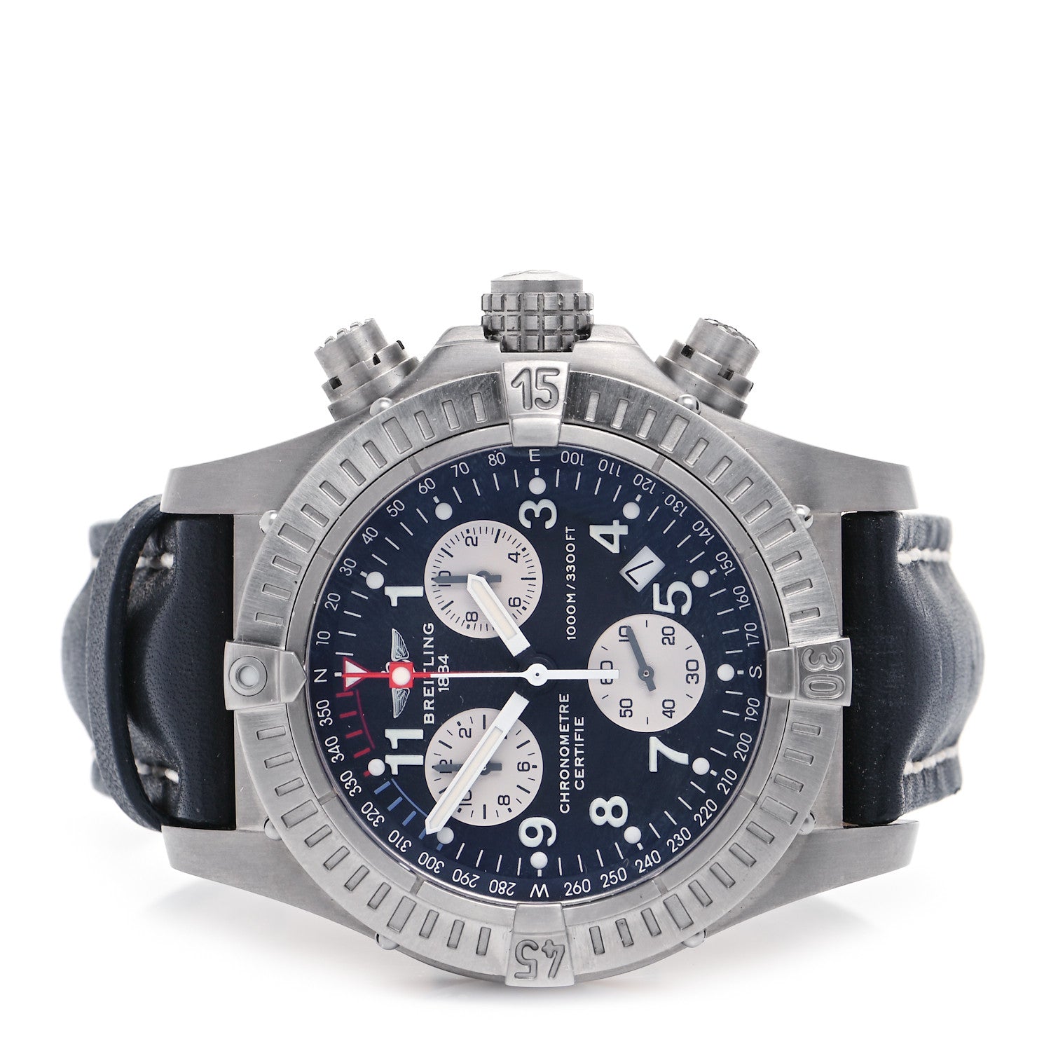 Breitling Titanium Calfskin 44mm Avenger Chronograph Automatic Watch Black E7336009 2 of 5