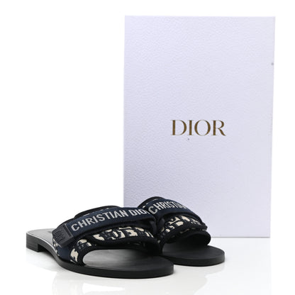 Christian Dior Nylon Oblique Dio(r)evolution Slide Sandals 38 Deep Blue 9 of 9