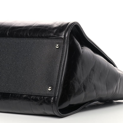 Chanel Glazed Calfskin Medium Deauville Tote Black 9 of 9