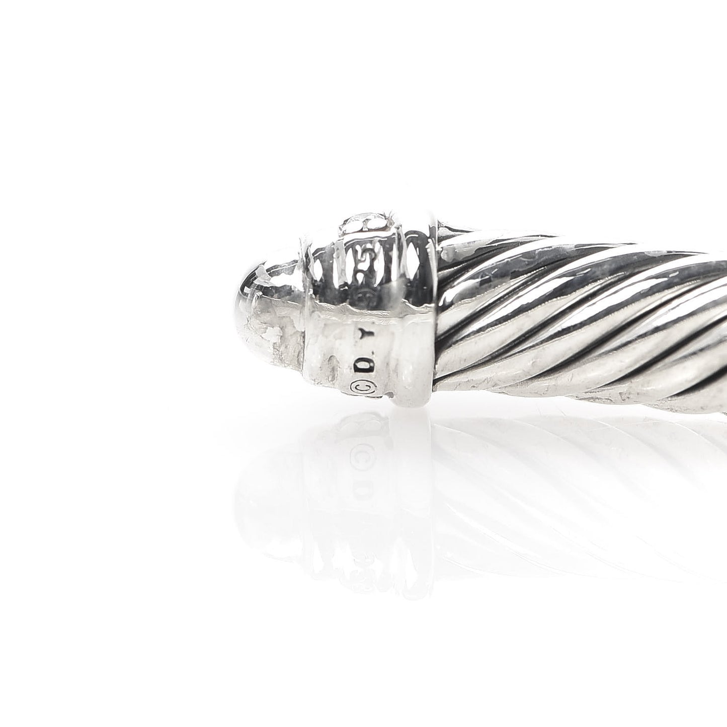 Sterling Silver Diamond 5mm Cable Classics Dome Bracelet
