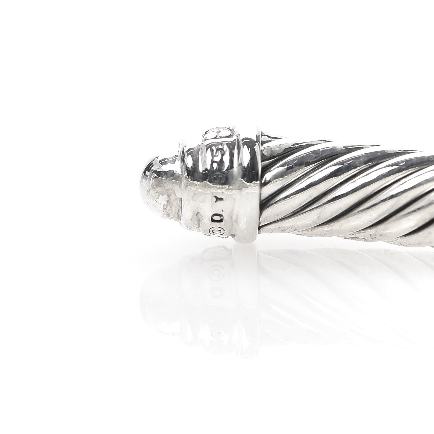 David Yurman Sterling Silver Diamond 5mm Cable Classics Dome Bracelet 4 of 6