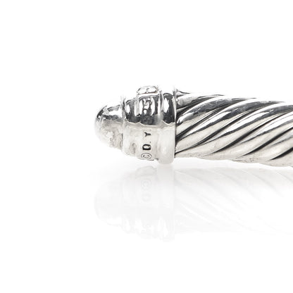 David Yurman Sterling Silver Diamond 5mm Cable Classics Dome Bracelet 4 of 6