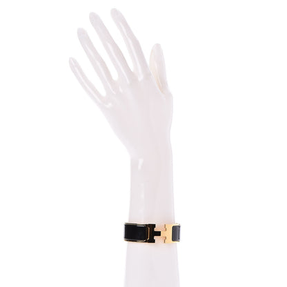 Hermes Enamel Wide Clic Clac H Bracelet PM Black 2 of 6