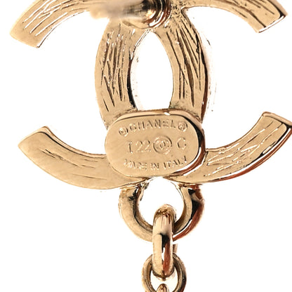 Chanel Metal Crystal CC Chain Cuff Earrings Gold 4 of 4
