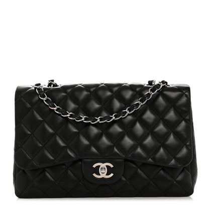 Chanel Lambskin Quilted Jumbo Single Flap Black 1 of 10