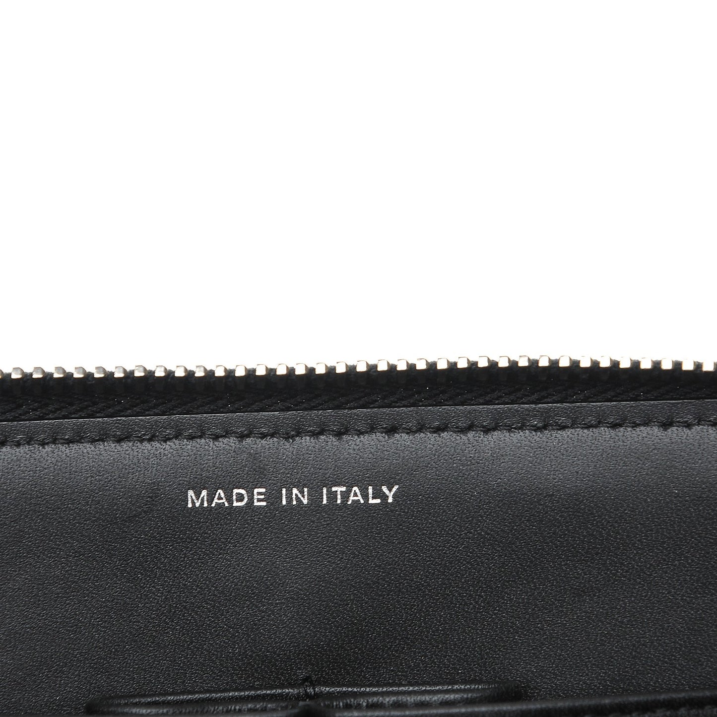 Patent Calfskin Quilted Zipped Clutch Black