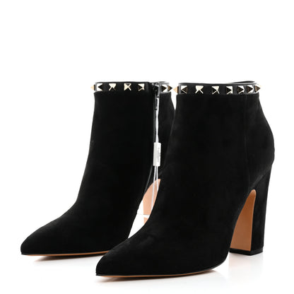 Valentino Garavani Suede Rockstud 100 Ankle Boots 40 Black 3 of 9