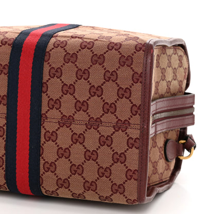 Gucci Monogram Textured Dollar Calfskin Web Mini Ophidia Duffle Bag Sahara Rubino Chardonnay 10 of 10