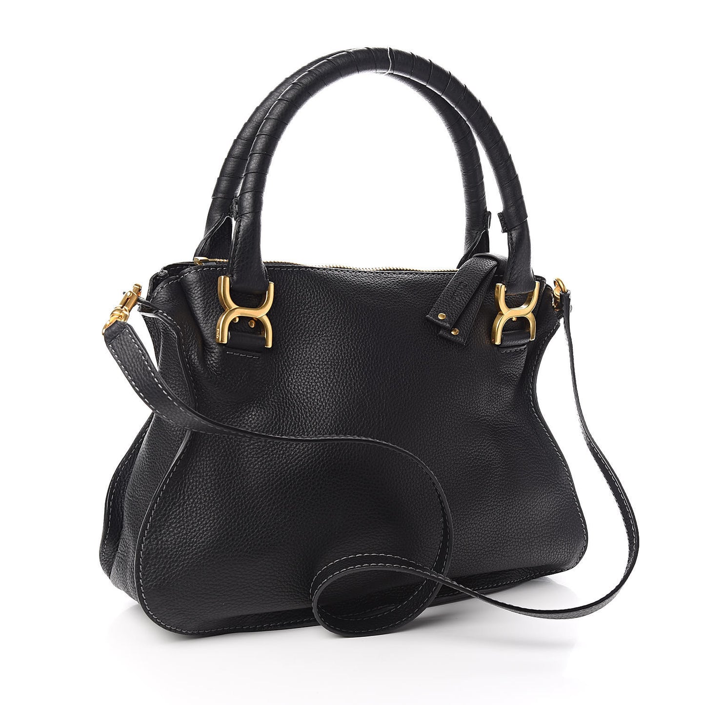 Calfskin Medium Marcie Satchel Black
