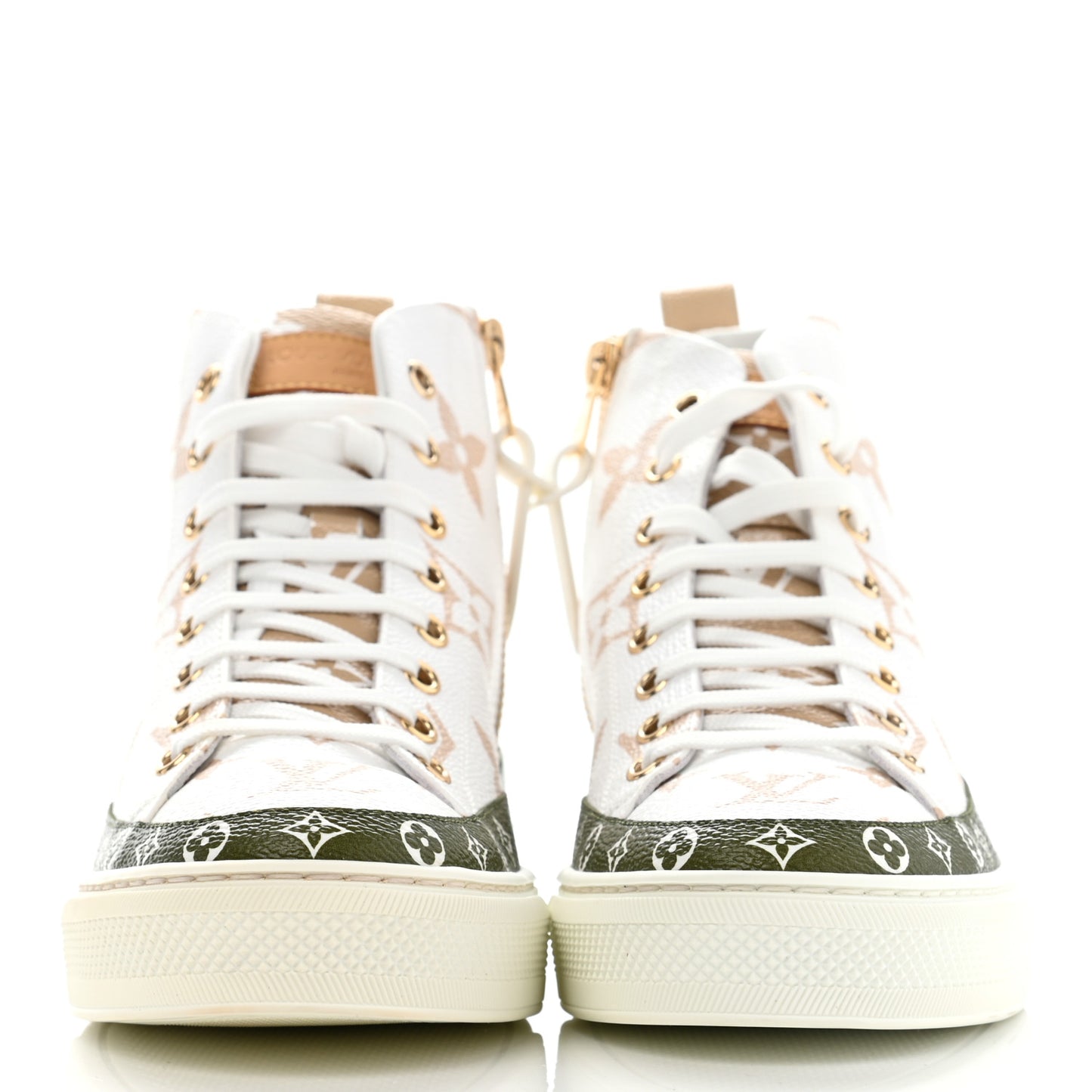 Monogram Giant Stellar Sneaker Boots 37.5 Kaki White Beige
