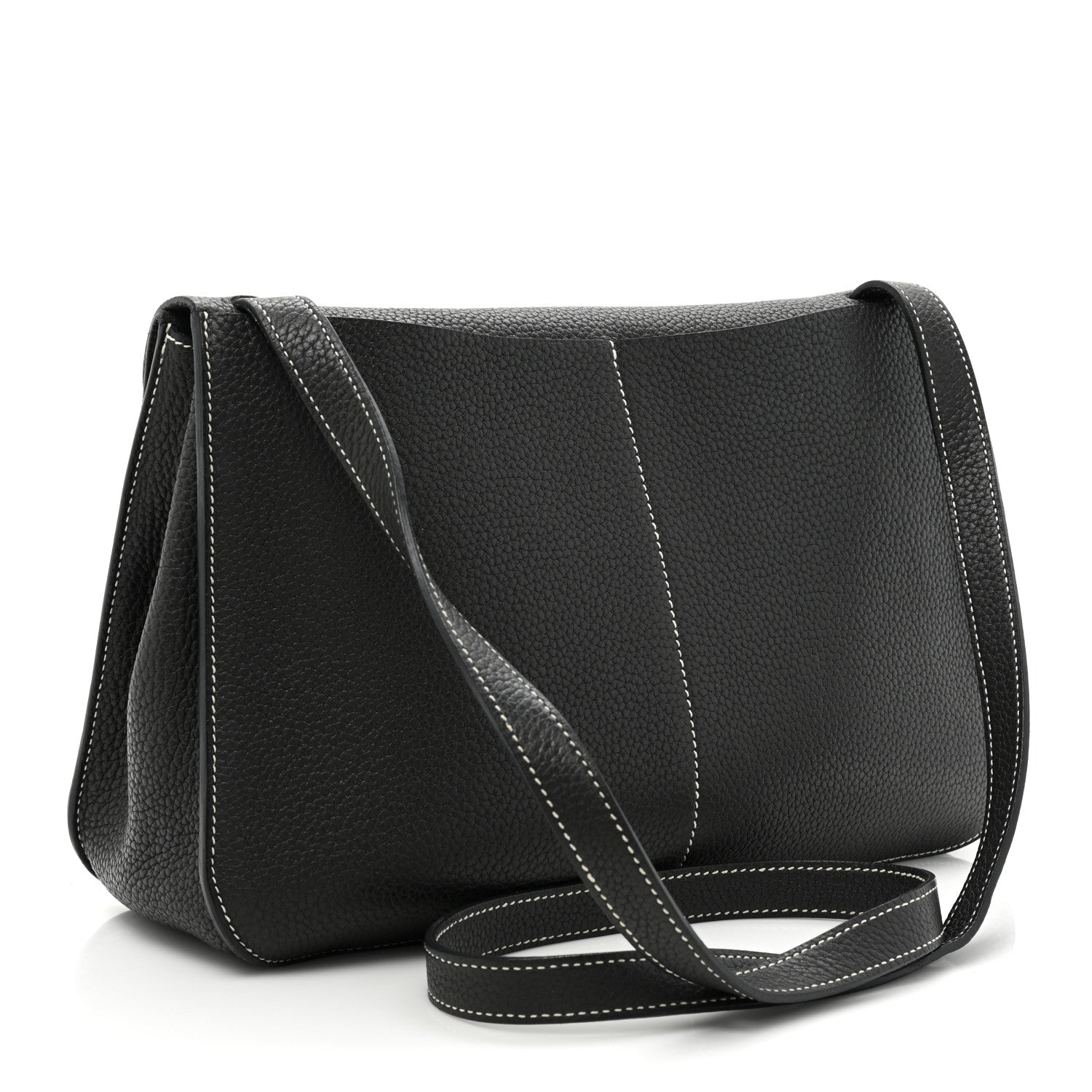 Hermes Taurillon Clemence Halzan 31 GM Black 3 of 13