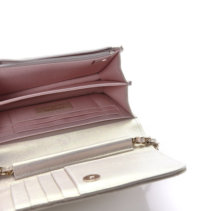 Chanel Iridescent Lambskin Quilted Mini Wallet On Chain WOC Ivory 5 of 11