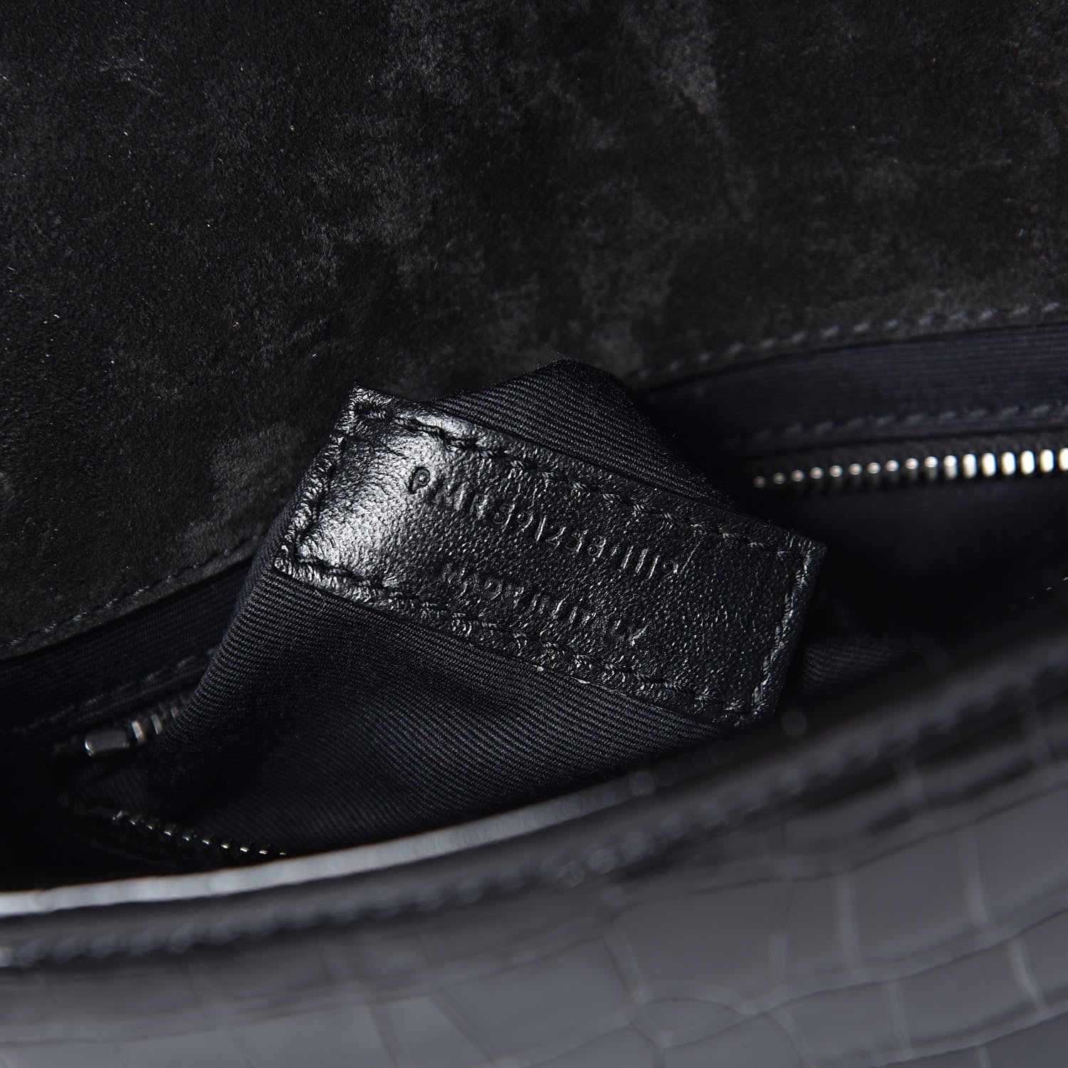 Saint Laurent Crocodile Embossed Lambskin Matelasse Monogram Niki Chain Wallet Black 7 of 10