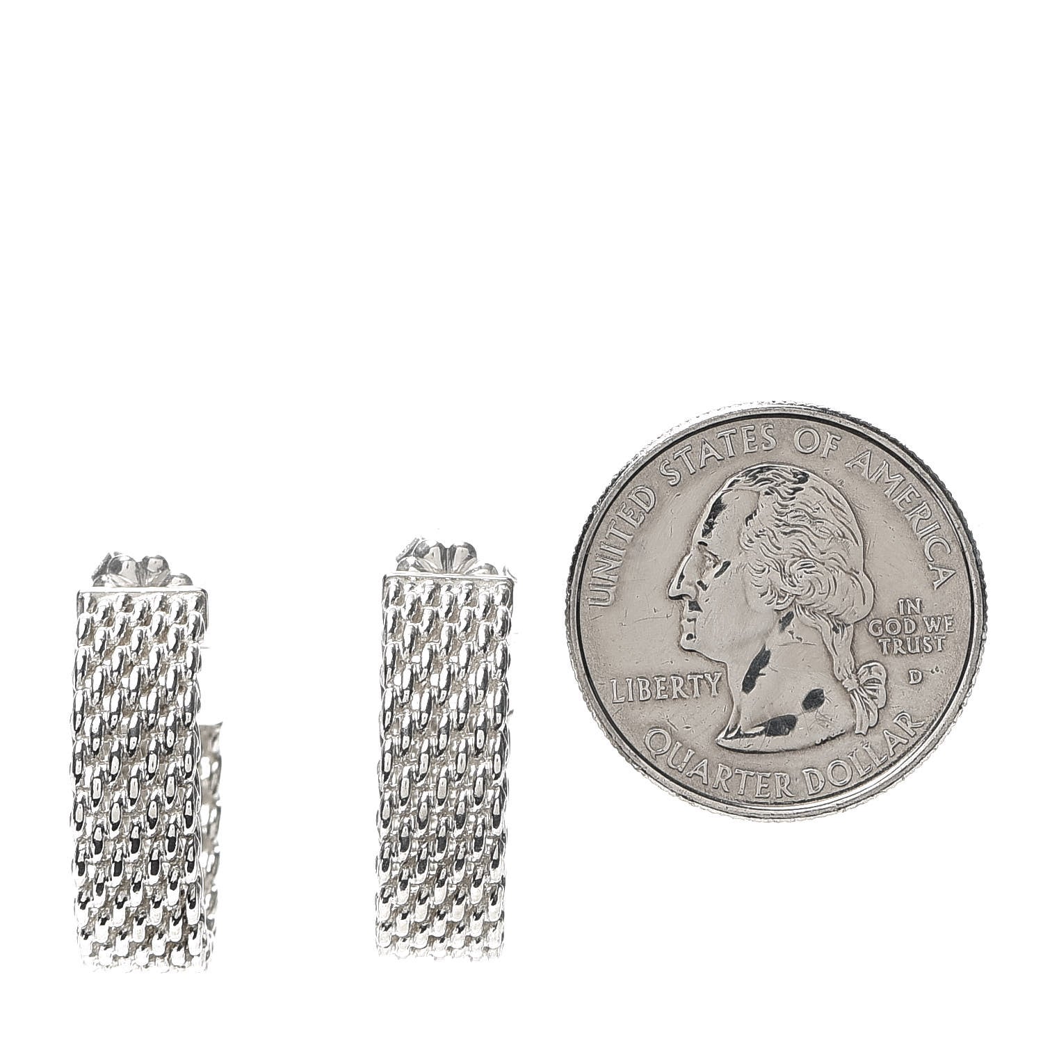 Tiffany Sterling Silver Wide Somerset Hoop Earrings 2 of 4