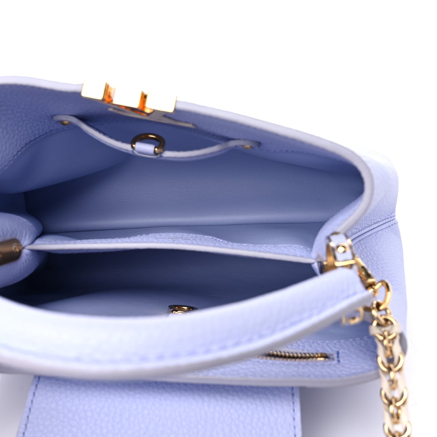 Taurillon Braided Chain Capucines BB Iris Creme