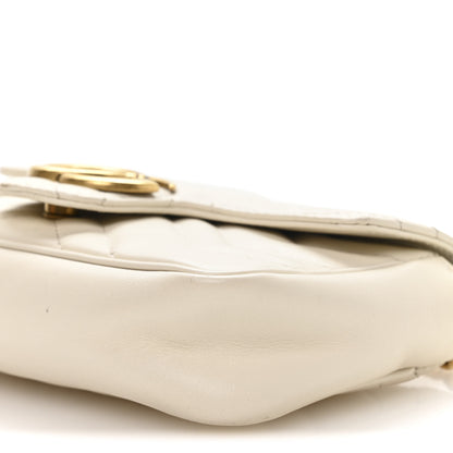 Gucci Calfskin Matelasse Super Mini GG Marmont Shoulder Bag White 10 of 11