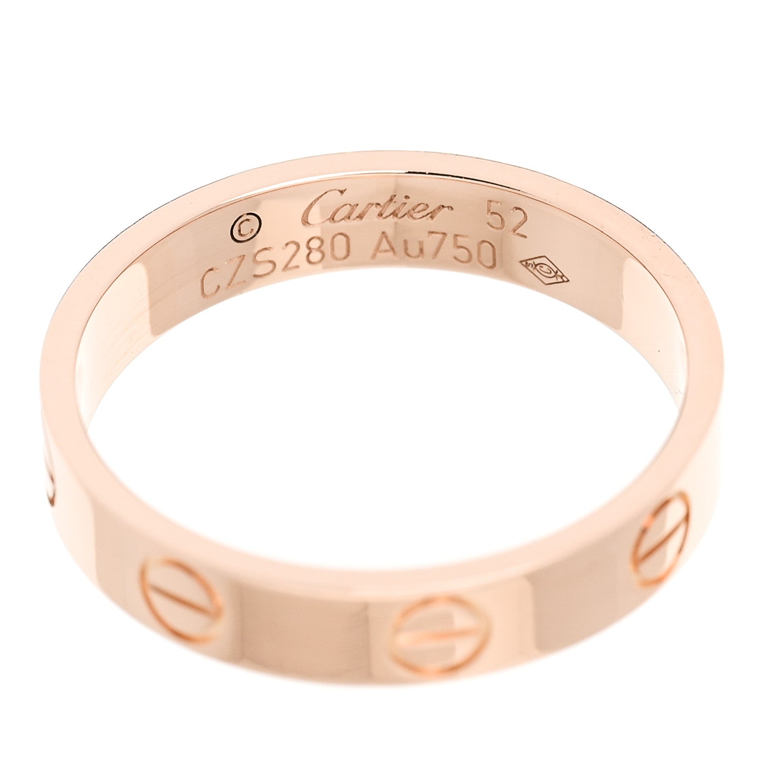 Cartier 18K Pink Gold 3.5mm LOVE Wedding Band Ring 52 6 4 of 4