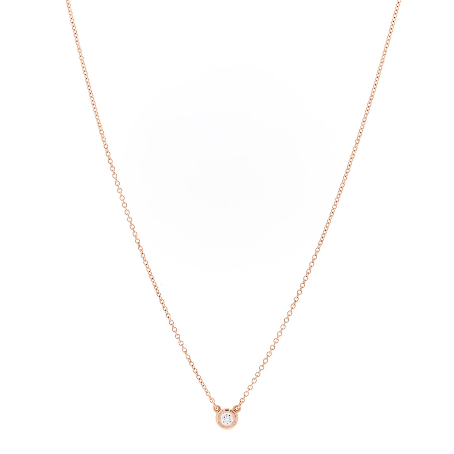 18K Rose Gold Diamond .10ct Elsa Peretti Diamonds by the Yard Pendant Necklace