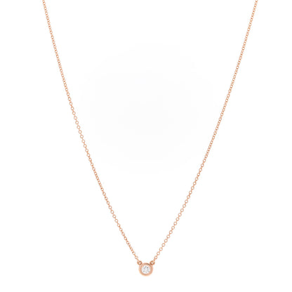 Tiffany 18K Rose Gold Diamond .10ct Elsa Peretti Diamonds by the Yard Pendant Necklace 1 of 5