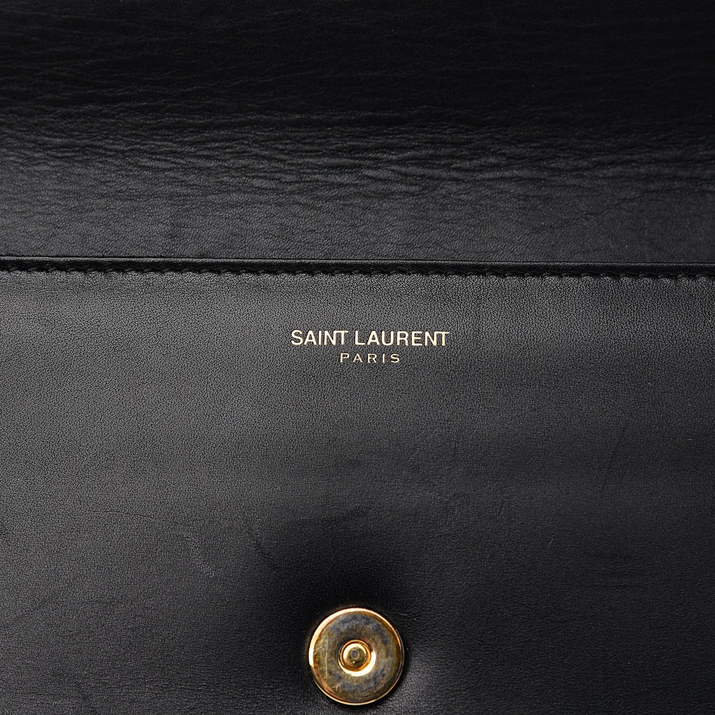 Calfskin Lutetia Flap Clutch Black