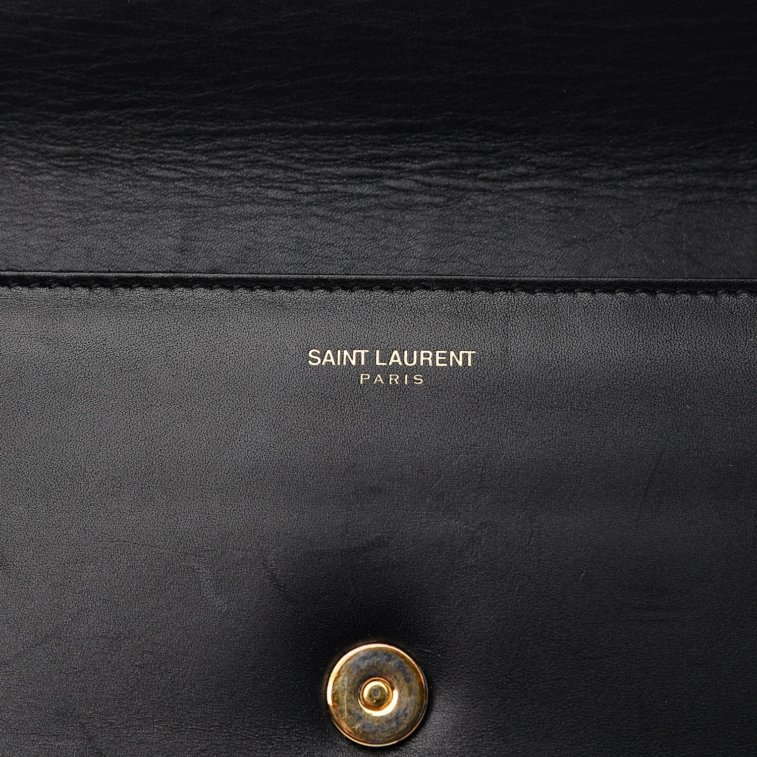 Saint Laurent Calfskin Lutetia Flap Clutch Black 6 of 11