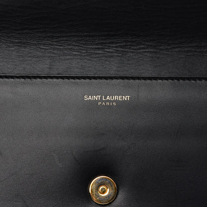 Saint Laurent Calfskin Lutetia Flap Clutch Black 6 of 11