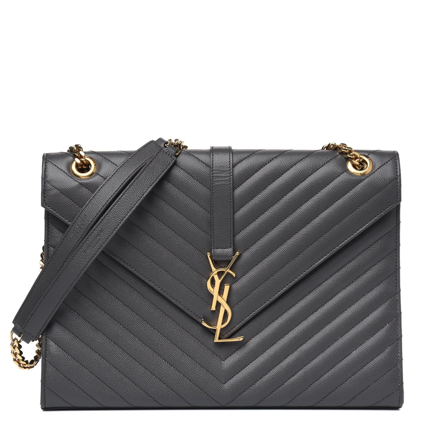 Grain De Poudre Matelasse Chevron Large Monogram Satchel Earth
