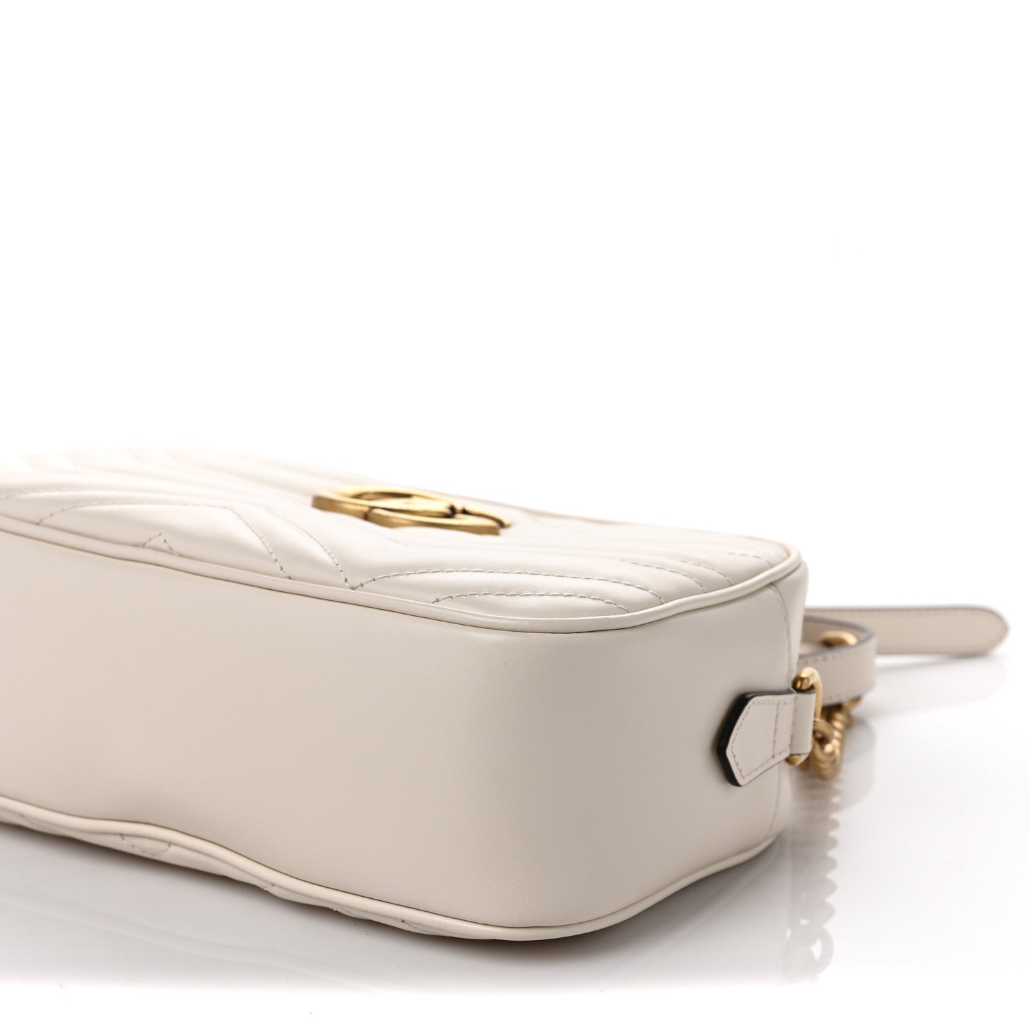 Gucci Calfskin Matelasse Small GG Marmont Chain Shoulder Bag White 9 of 9