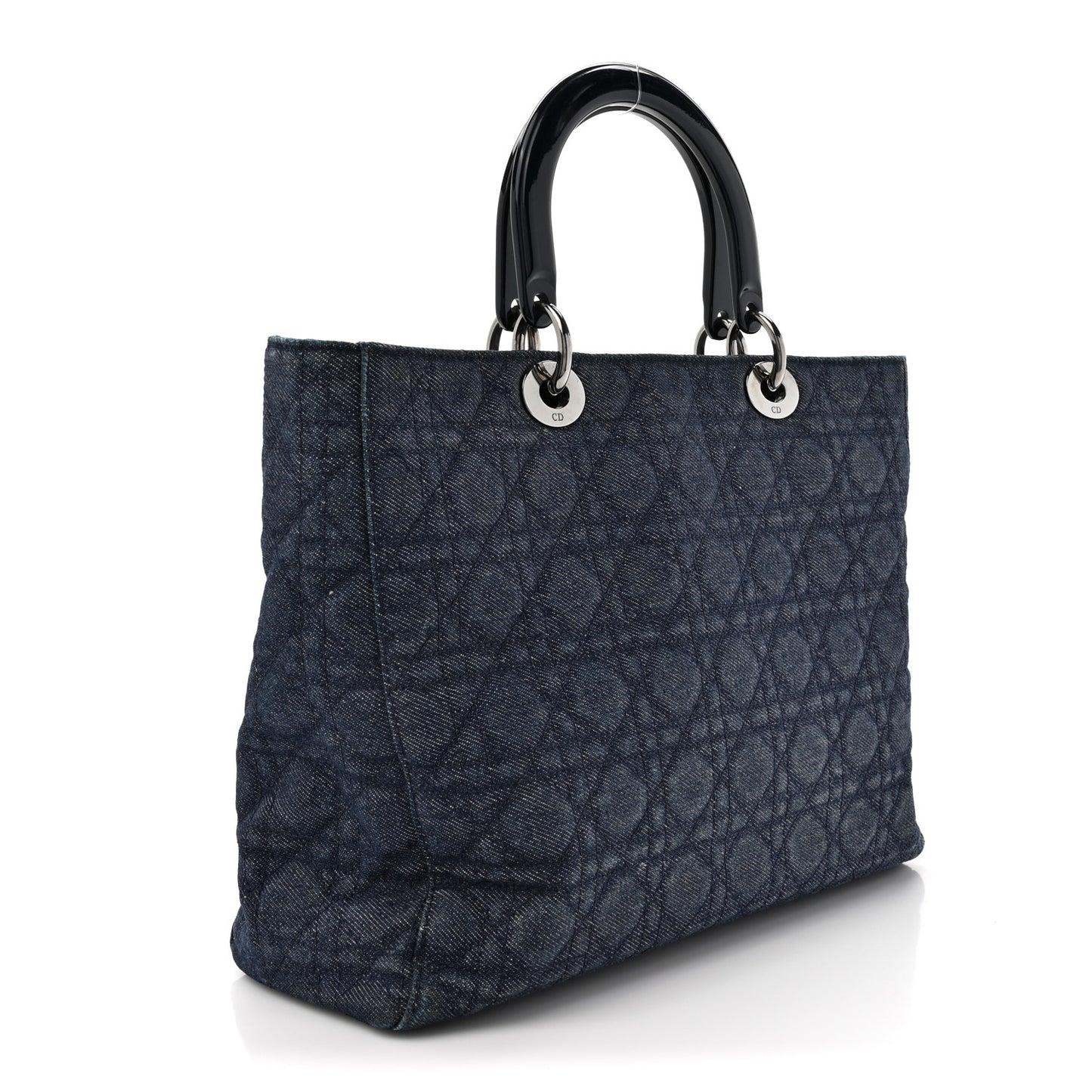 Denim Cannage Large Lady Dior Blue
