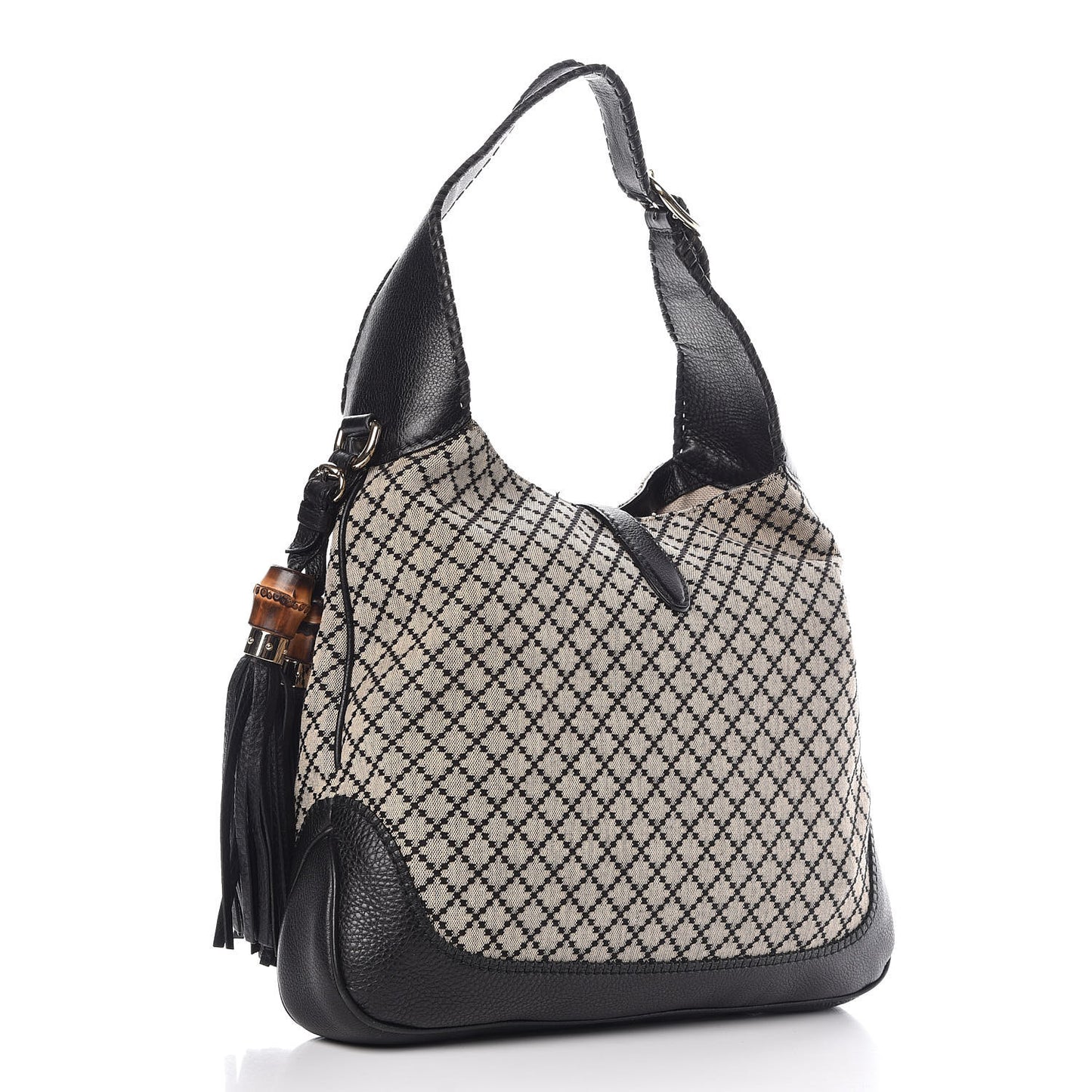Diamante Medium New Jackie Shoulder Bag Black