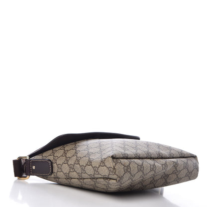 Gucci GG Supreme Monogram Selleria Calfskin Small Flap Messenger Bag Beige Ebony Cocoa Dark Chocolate 4 of 13