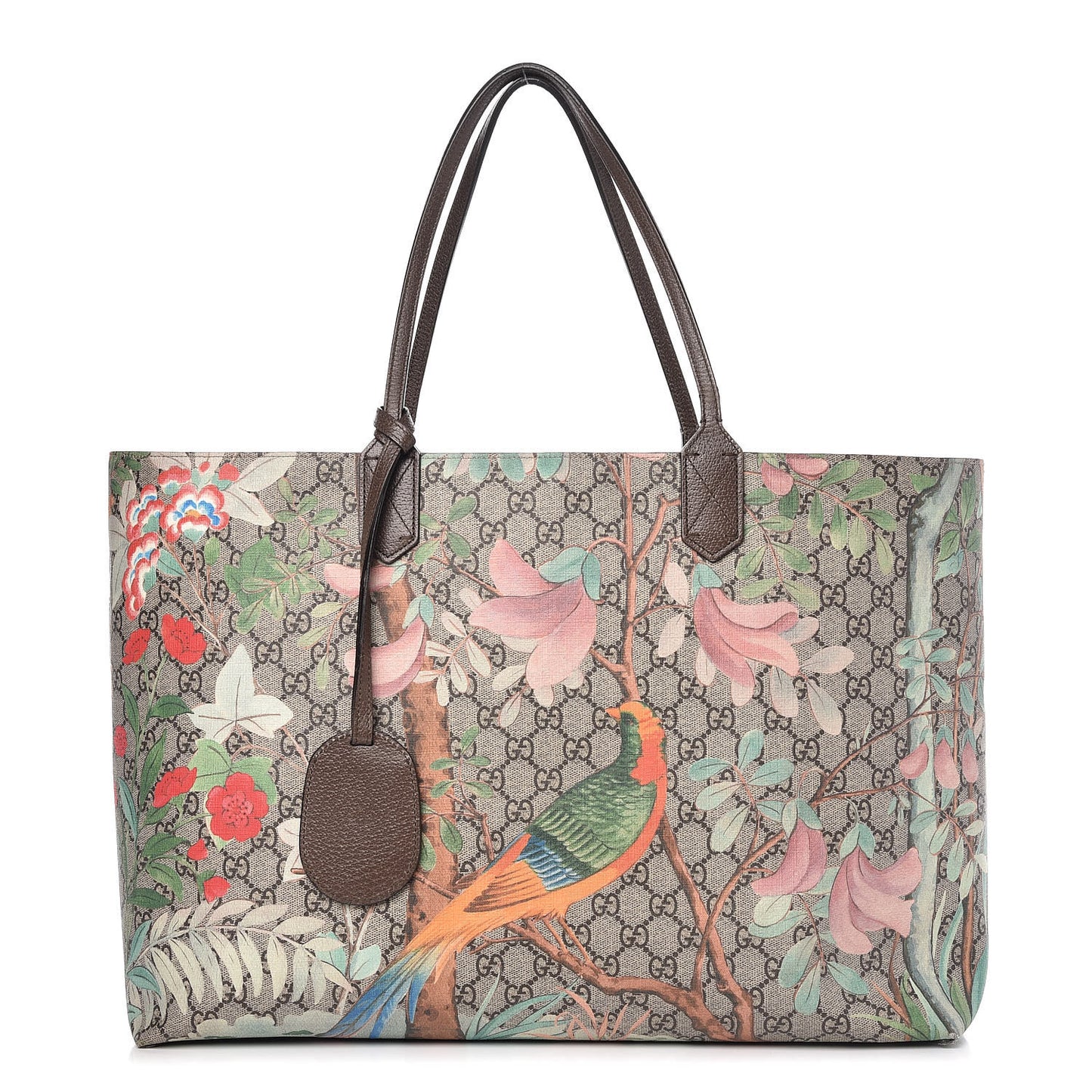 GG Supreme Monogram Tian Large Shopping Tote Beige Multicolor New Acero