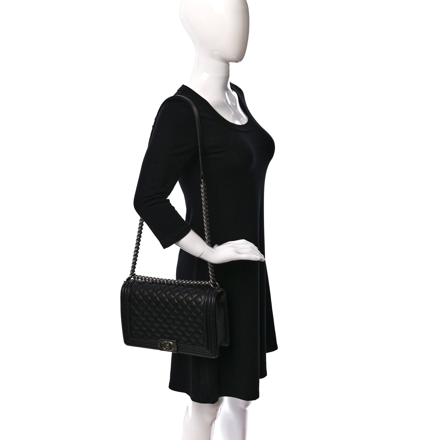 Caviar Quilted New Medium Boy Flap Black